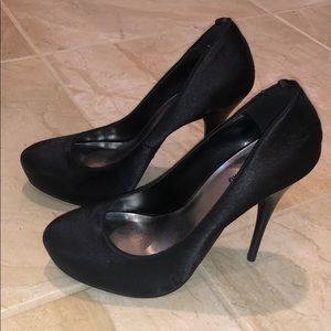 Black Satin Pumps